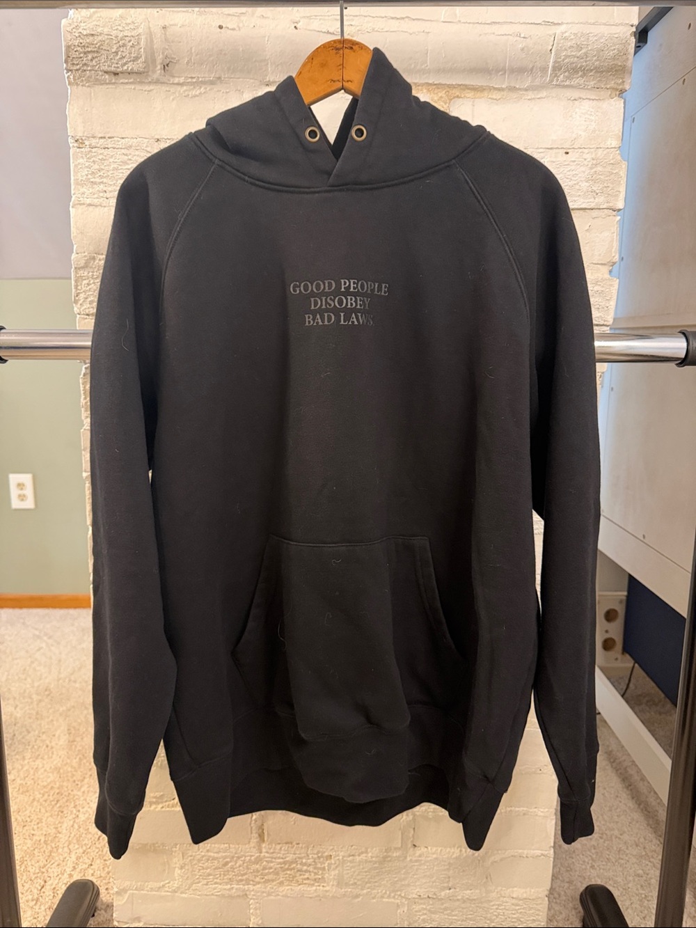 Black Graphic Pullover Hoodie